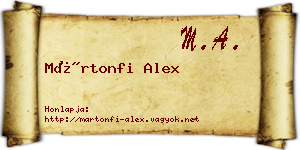 Mártonfi Alex névjegykártya